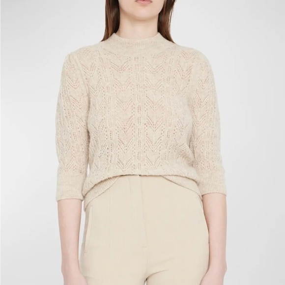 Veronica Beard Grinney Pointelle Knit Mock Neck Sweater Sz XS NWT - Picture 1 of 12